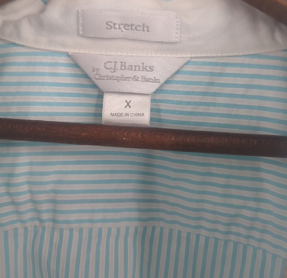 Christopher & Banks Summer Blue Seersucker Jacket With Two Pockets - Picture 2 of 8